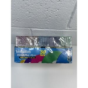 Verbatim Colors 50 Pack CD-R Blank Disks 93935 80 Min 700 mb Super Slim Cases